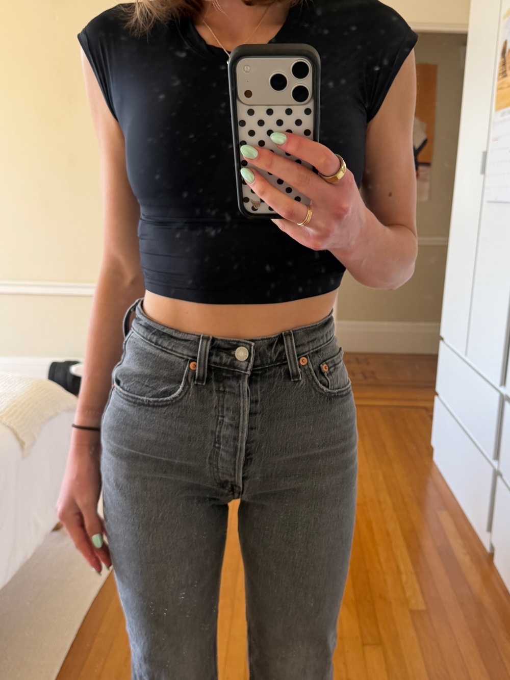 Levi's Gray Ribcage Straight Ankle Jeans